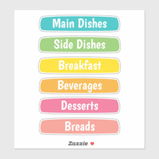 Recipe Dividers Personalized Sticker
