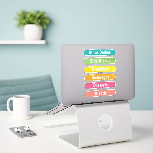 Recipe Dividers Personalized Sticker (Laptop op bureau)