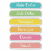 Recipe Dividers Personalized Sticker (Voorkant)
