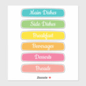 Recipe Dividers Personalized Sticker (Vel)