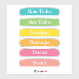 Recipe Dividers Personalized Sticker