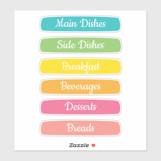 Recipe Dividers Personalized Sticker (Vel)