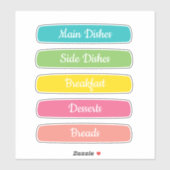 Recipe Dividers Personalized Sticker (Vel)