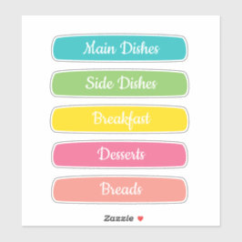 Recipe Dividers Personalized Sticker