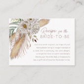 Recipe for the Bride Boho Floral  Informatiekaartje (Voorkant)