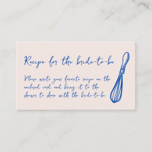 Recipe For The Bride Kitchen Bridal Shower Informatiekaartje (Voorkant)