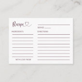 Recipe for the Bride Modern Rose Gold  Enclosure C Informatiekaartje (Achterkant)