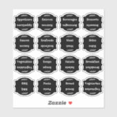 Recipe Index Divider Side Tab Black Foldable Sticker (Vel)