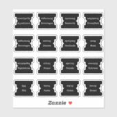 Recipe Index Divider Side Tab Black Folding  Sticker (Vel)