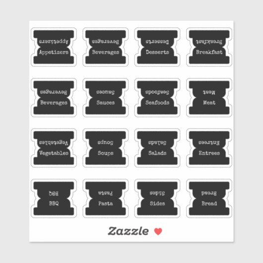 Recipe Index Divider Side Tab Black Folding  Sticker (Vel)