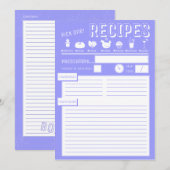 Recipe Kaart in Victoire Blue (Voorkant / Achterkant)