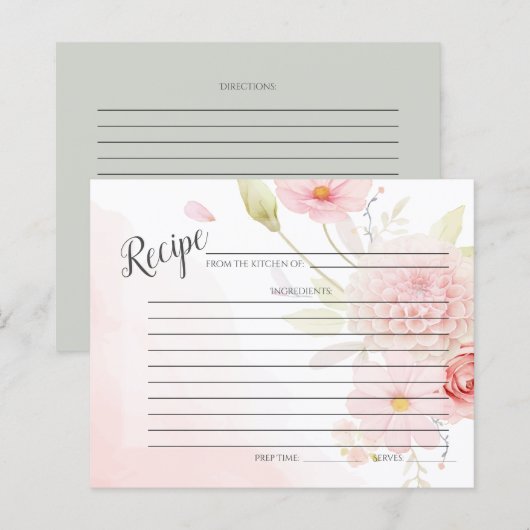 RECIPE-KAART | Pastel Pink Floral Spray (Voorkant / Achterkant)