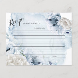 RECIPE-KAART | Rustige Waterverf Blauwe Bloemen