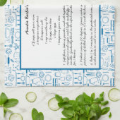 Recipe Keepomwille Country Blue Kitchen Tea Towel Theedoek (Gevouwen)