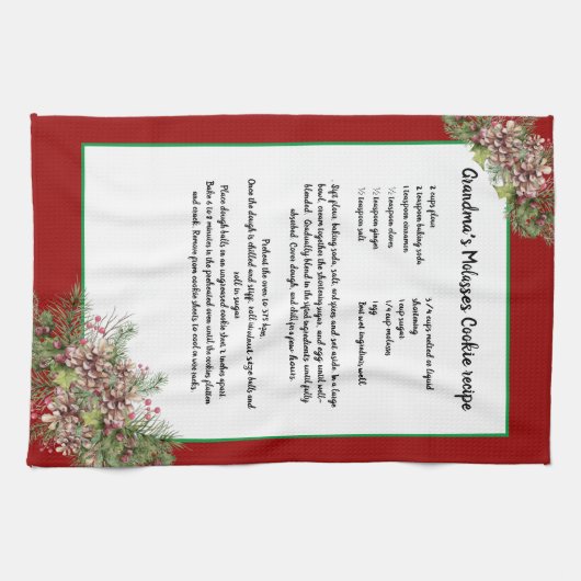 Recipe keepomwille Red Kerstdennengroen Theedoek (Horizontaal)