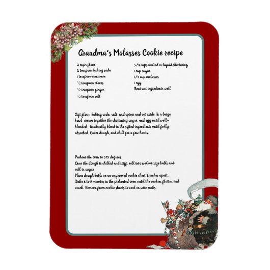 Recipe Keepomwille Red Kerstmis  kerstman Magneet (Verticaal)