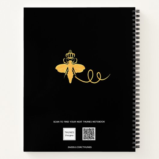 Recipe Koningin keuken en keuken naam zwart goud Notitieboek (Achterkant)