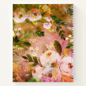 Recipe kookboek roze florale waterverf vintage notitieboek (Achterkant)