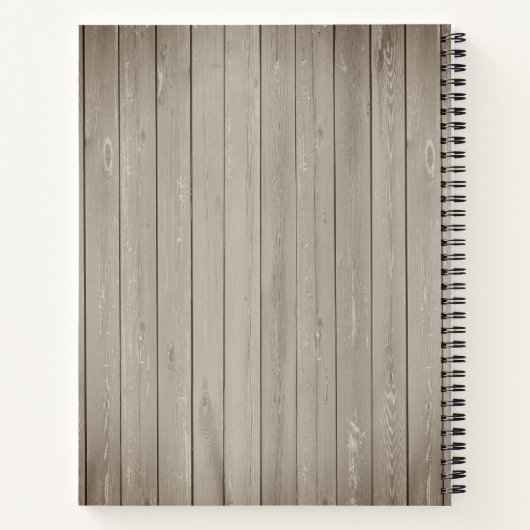 Recipe kookbook monogrammed chef rustige keuken notitieboek (Achterkant)