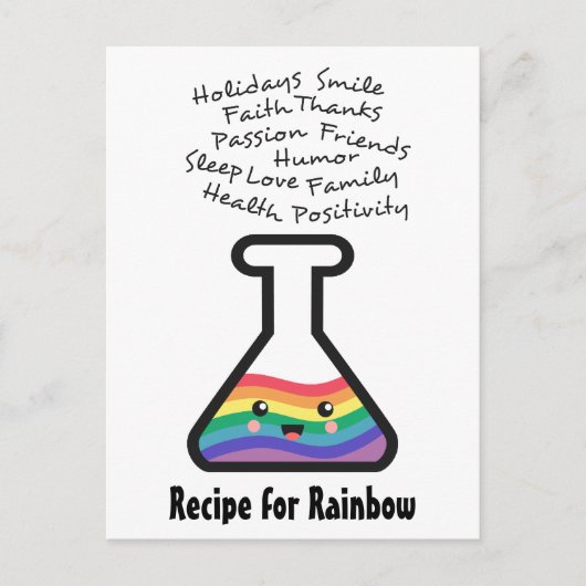 Recipe om uw eigen regenboog in een bekerglas te m briefkaart (Voorkant)