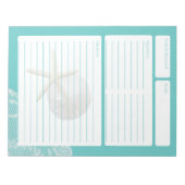 Recipe Page Aqua Sand Dollar en Lace Notitieblok (Voorkant)