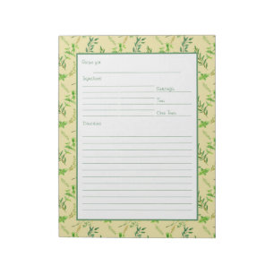 Recipe Page for Green Herb Leaves Multomap Notitieblok