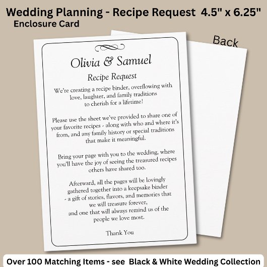 Recipe Request - Black White Infinity Scroll, Informatiekaartje