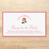 Recipe Request Card for Bridal Shower Dusty Rose Informatiekaartje