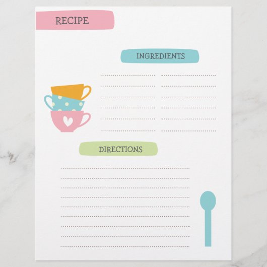 Recipe Template Page Flyer (Voorkant)