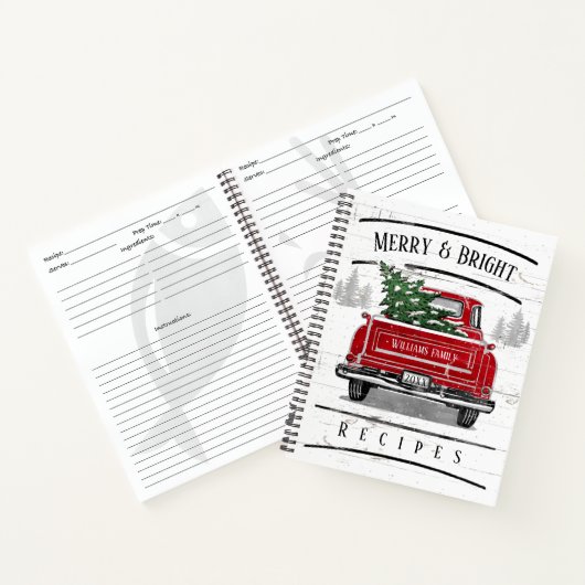 Recipe van de Red Truck Kerstboom Notitieboek (Binnen)