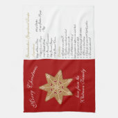 Recipe voor prettige kerstdagen theedoek (Verticaal)