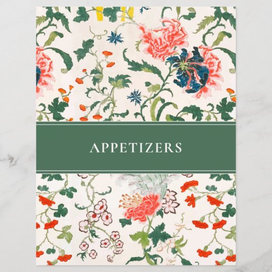 Recipindex voor Appetizer | Stijlvolle Floral | Gr (Achterkant)