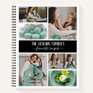 Recippen voor Black White Photo Collage Family Notitieboek