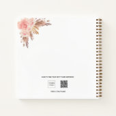 Recipt familiefoto pampas gras roze floral notitieboek (Achterkant)