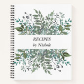 Recipt Foliage Greenery Leaves Personalized Notitieboek (Voorkant)