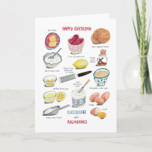 Recipt rode en gele verjaardagskaas kaart