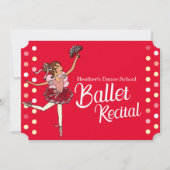 récital de ballet enfants ballerine invitation (Devant)
