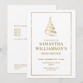 Récital de piano de Noël en or élégant & programme (Devant / Derrière)