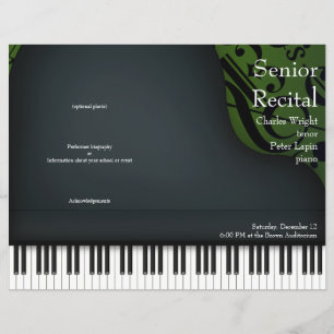 Récital de piano ou de chant Programme plié vert