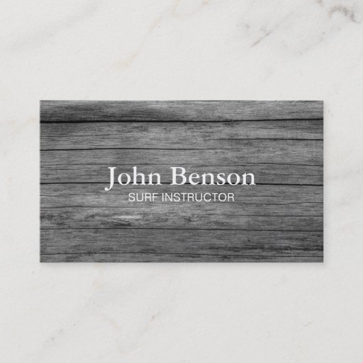  Reclaimed Wood Surf Instructor Visitekaartje (Voorkant)