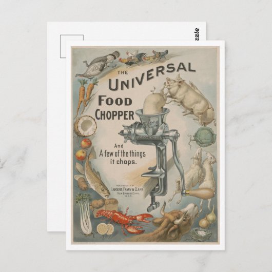 reclame Universal Food Chopper Briefkaart (Voorkant / Achterkant)