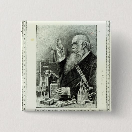 Reclame voor "Cadbury's Cocoa" Vierkante Button 5,1 Cm (Voorkant)