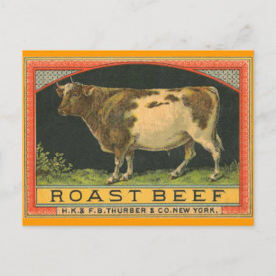  reclame voor geroosterd rundvlees briefkaart