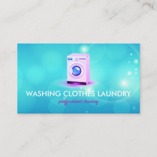 Reclame voor het wassen van kleren en het reinigen visitekaartje