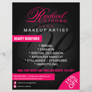 Reclame voor Monogram Haar- en Make-upartiest Flyer