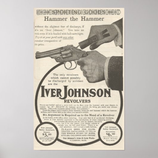 Reclame voor revolver van Iver Johnson Poster (Voorkant)