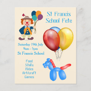 Reclame voor schoolkermis of kinderfestival flyer