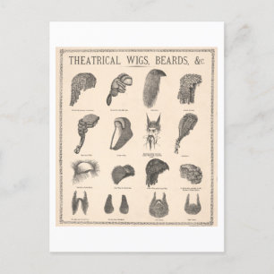  reclame voor Theatrale pruiken + Beards Briefkaart