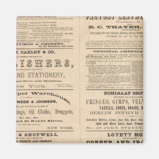 Reclame voor twaalf ondernemingen; magneet (Voorkant)