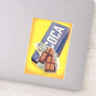 Reclame voor vintage chocoladereep sticker